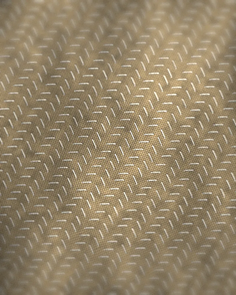 Rows of pad stitches through lapel canvas