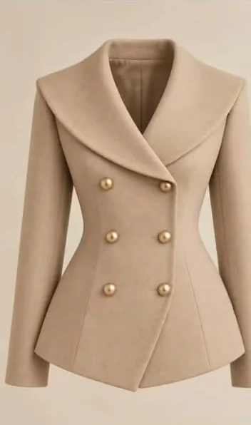 Ladies’ double-breasted jacket with a shawl collar